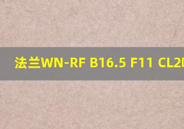 法兰WN-RF B16.5 F11 CL2啥意思